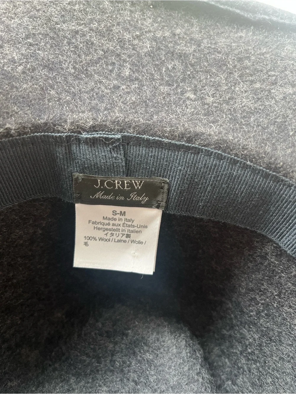 J. Crew Black wool Felt Fedora men's s-m hat Italy